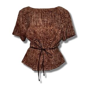 Vintage Gator Print Belted Top